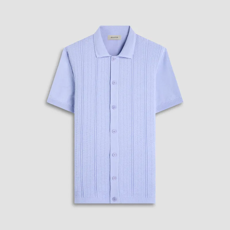 Textured Chevron Short Sleeve Knit Shirt sold by Bugatchi