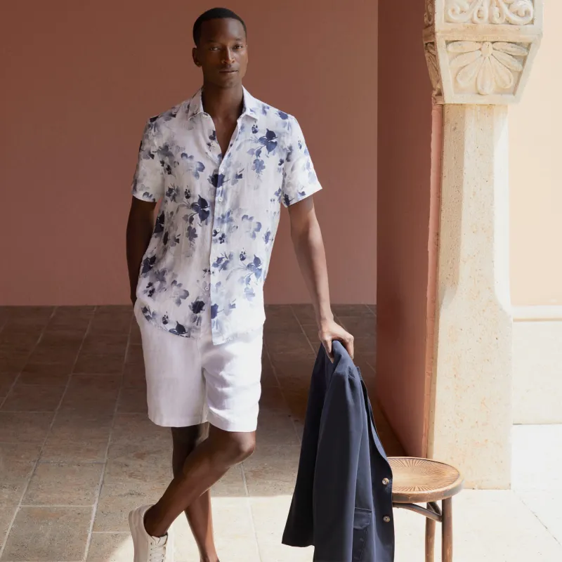 Linen Drawstring Shorts sold by Bugatchi