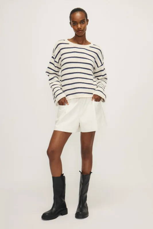 JORIS SWEATER-Navy stripe sold by MELISSA NEPTON