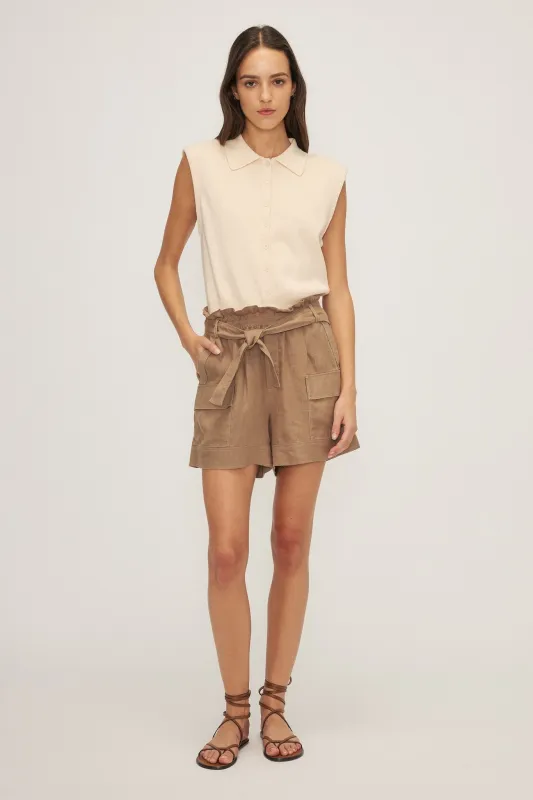 SPENCER SHORT-Soft khaki sold by MELISSA NEPTON