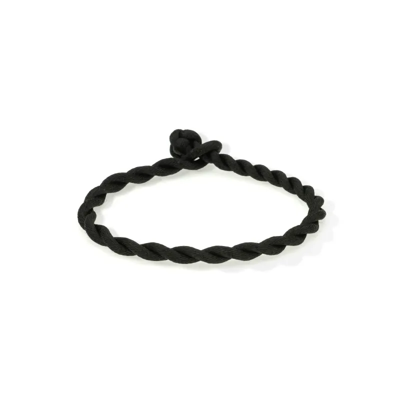 Chunky Twisted Black Satin Cord Bracelet for Big Beads sold by Adina Reyter