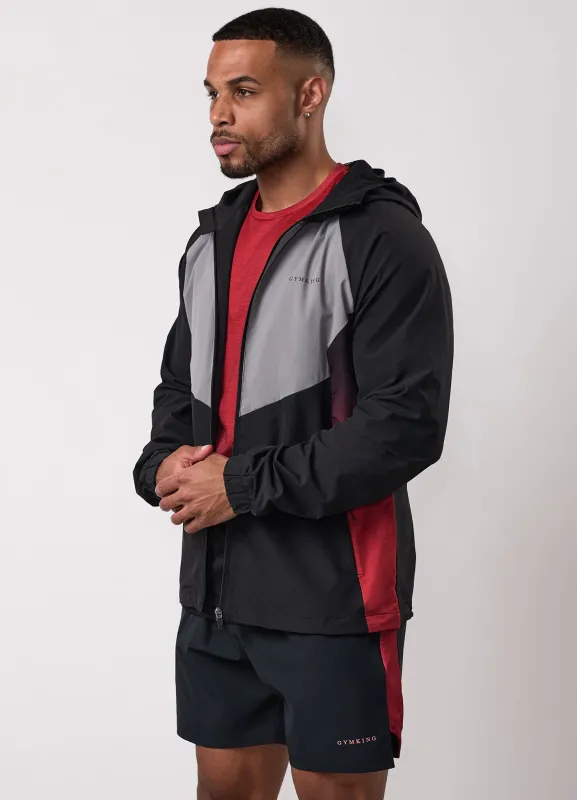 Gym King Ombre Windbreaker - Salsa/Black/Light Grey sold by The Gym King