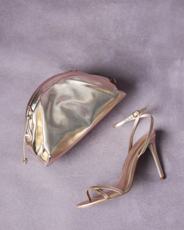 JYPSEY HEEL AND HAILEE BAG GOLD BUNDLE sold by Steve Madden