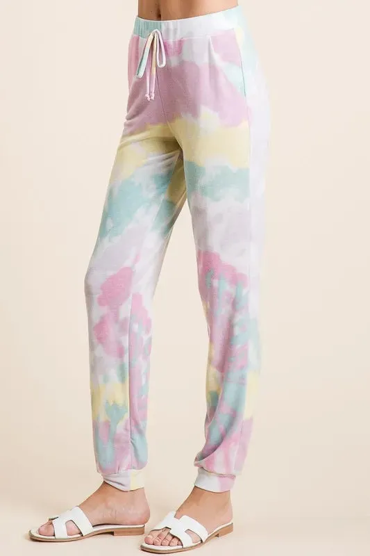 BiBi Tie Dye French Terry Casual Pants sold by Charming Charlie