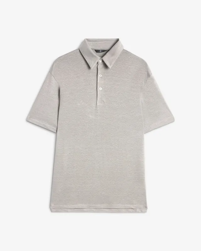 Linen Polo in Steel Grey sold by 7 For All Mankind