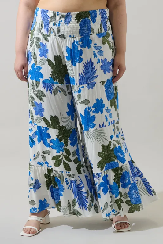 Zurie Floral Tovia Smocked Pants Curve sold by Sugarlips
