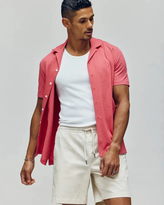 MENS JAYME KNIT SEERSUCKER CABANA COLLAR SHIRT - MT0300002 sold by Psycho Bunny