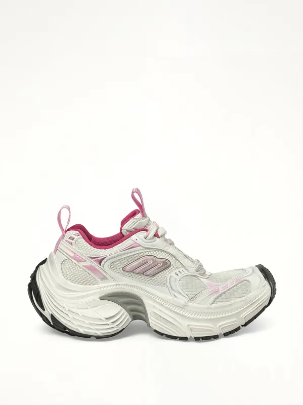 6XL Sneaker in White/Pink/Grey/Black sold by MARAIS
