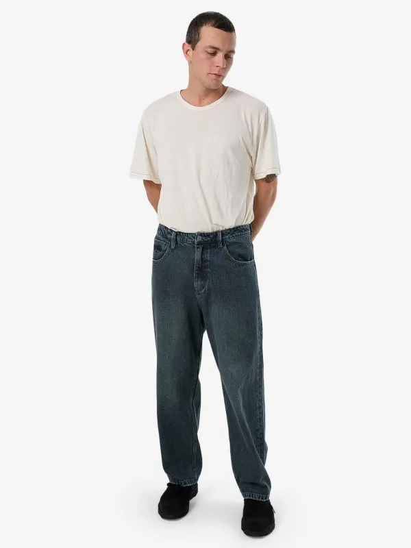 Lifted Spirits Big Slacker Baggy Denim Jean - Metal Blue sold by Thrills