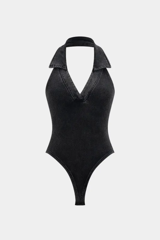 Bodløs halter v-hals bodysuit sold by Micas
