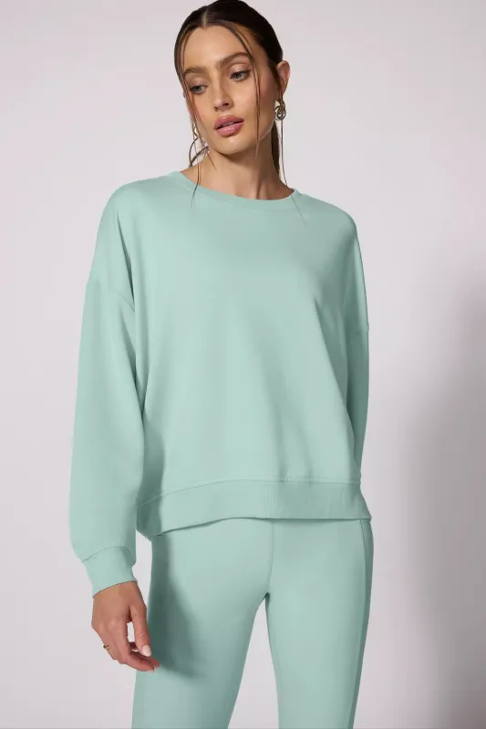 Cozy Fleece Relaxed Crew - Blue Haze sold by MPG