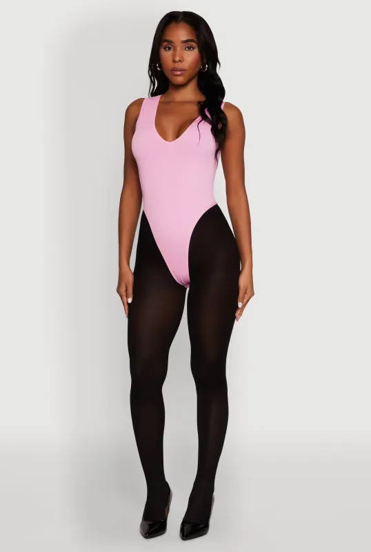 Seamless V Neck Thong Bodysuit sold by Rainbow
