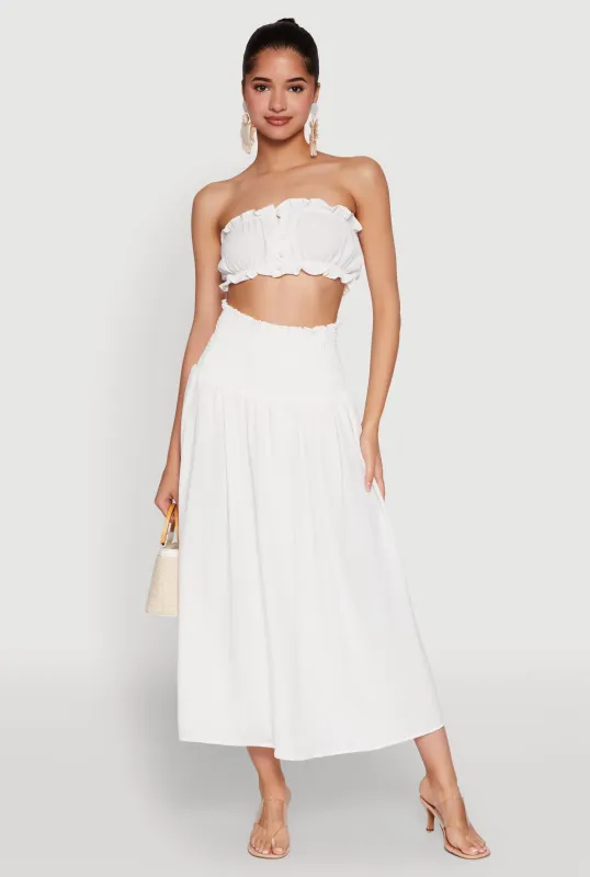 Airy Smocked High Waist Skirt sold by Rainbow