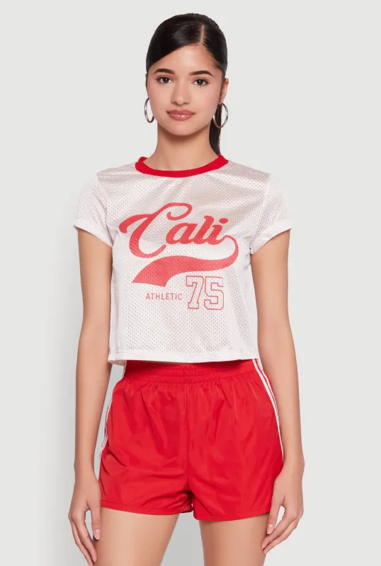 Almost Famous Jersey Mesh Crop Top sold by Rainbow