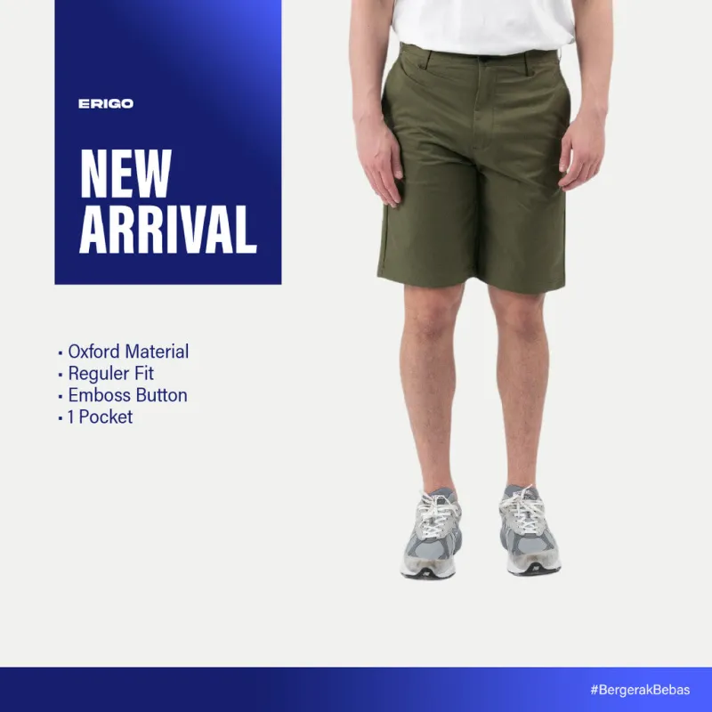 Erigo Chino Short Flexi Fit Ricky Army - Celana Pendek Chino Unisex sold by Erigo