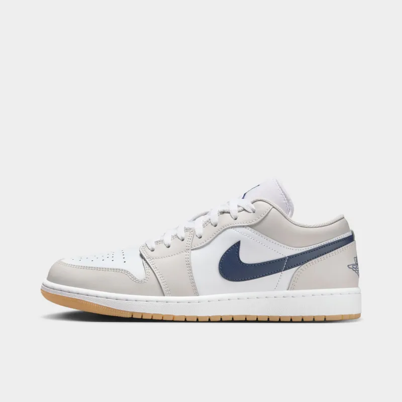 Jordan 1 Low White / Midnight Navy - Neutral Grey sold by JD Sports