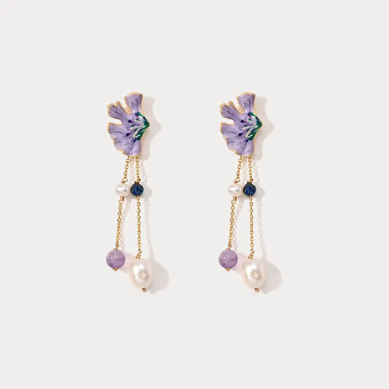 Ginkgo Leaf Dangling Earrings sold by Selenichast