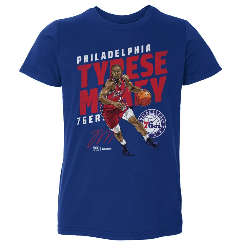 Tyrese Maxey Philadelphia 76ers Slant WHT sold by 500 Level