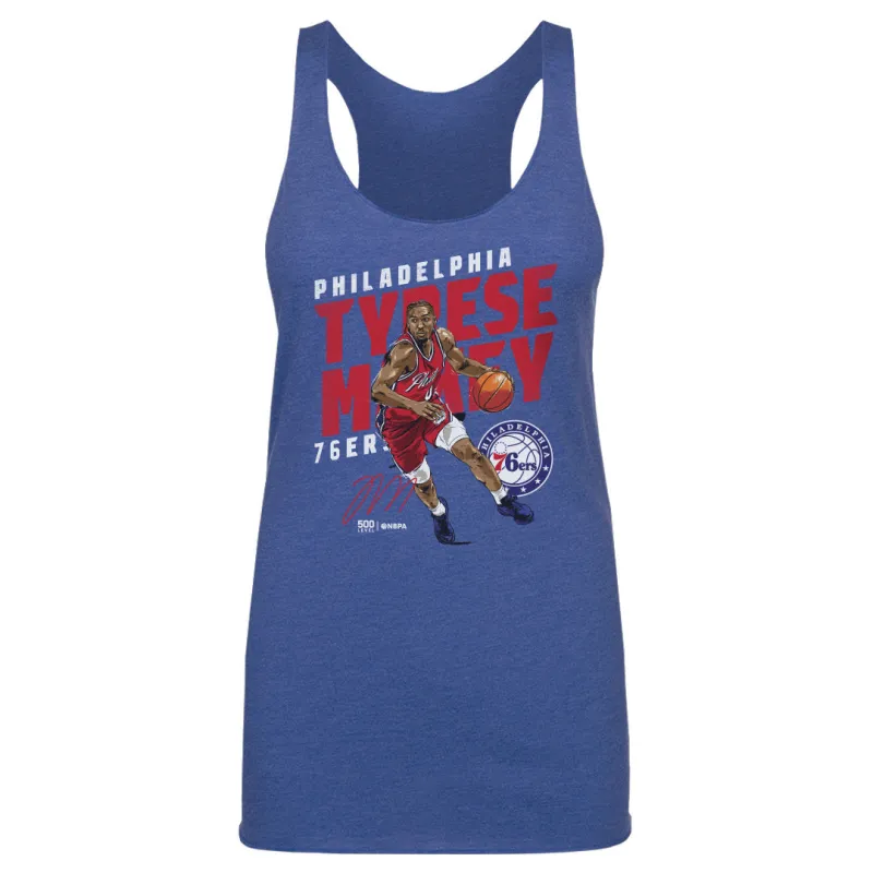 Tyrese Maxey Philadelphia 76ers Slant WHT sold by 500 Level