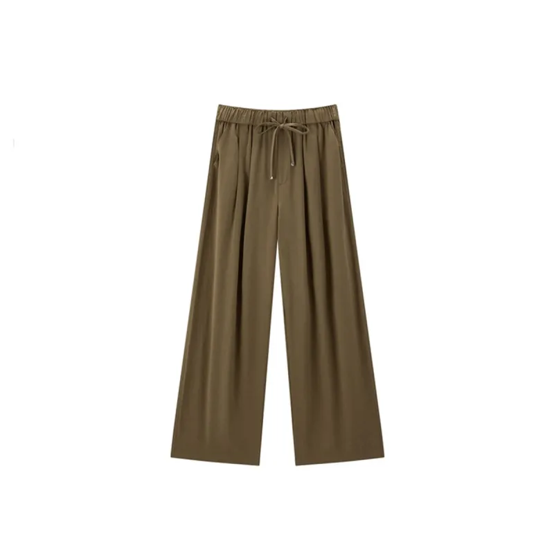 Women's High-Waisted Tencel Wide-Leg Pants sold by PEACEBIRD