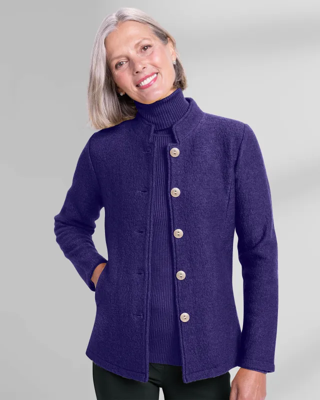 Appleseeds Women's Boiled-Wool Jacket - Purple - PM - Petite sold by Buff