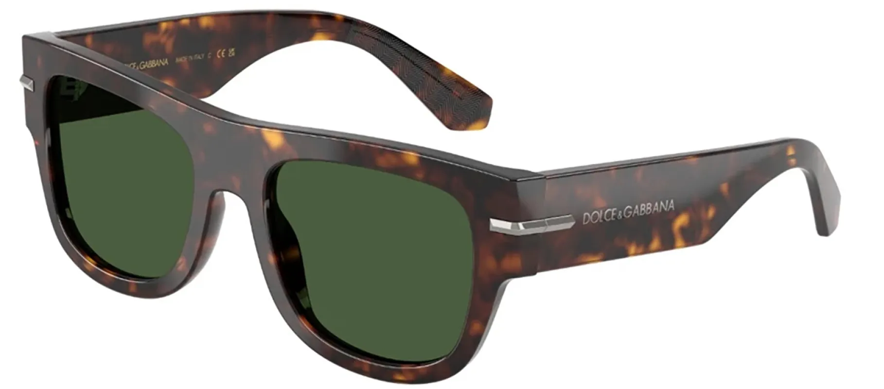 DOLCE & GABBANA DG 4484F 502/71 Square Havana Acetate Sunglasses with Dark Green Lens sold by Gaffos