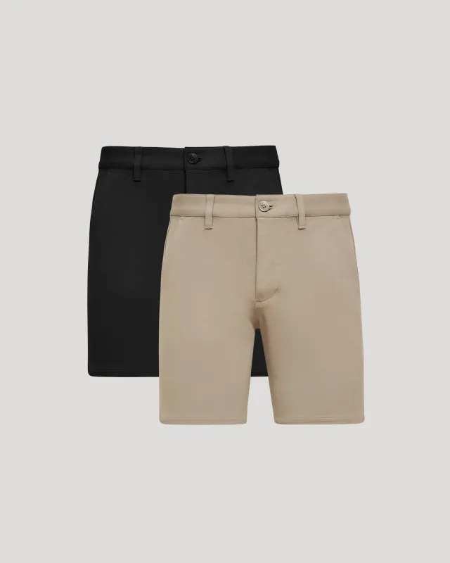 7" Black & Khaki Chino Shorts 2-Pack sold by True Classic