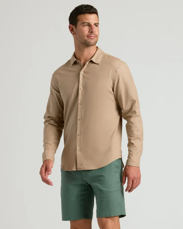 Dusty Taupe Long Sleeve Linen Shirt sold by True Classic