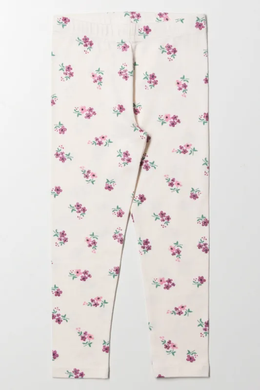 Floral Leggings Cream sold by Ackermas