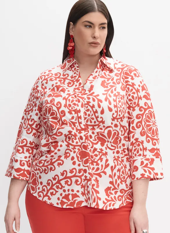 Melanie Lyne - Paisley Linen Blouse sold by Laura