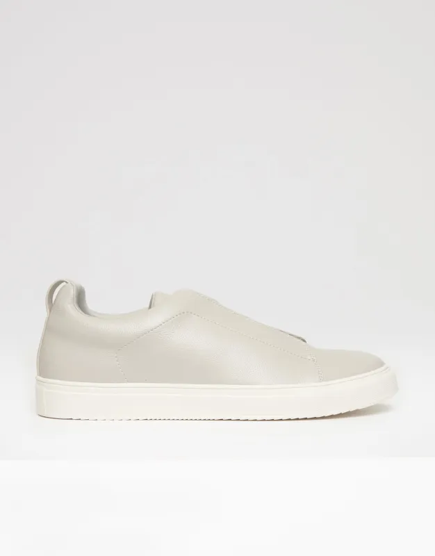 Grey Faux Leather Elastic Lace Slip On Trainers sold by Threadbare