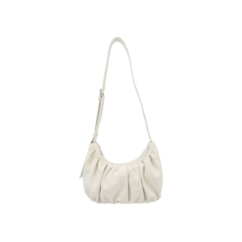 Leather Croissant Sling (Cream) sold by Good Totes