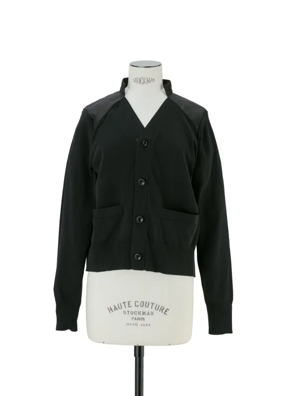 Cotton Gabardine x Knit Cardigan sold by Sacai