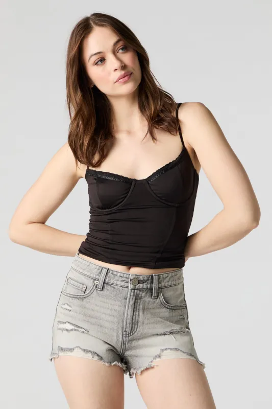 Grey Distressed Denim Short sold by Urban Planet