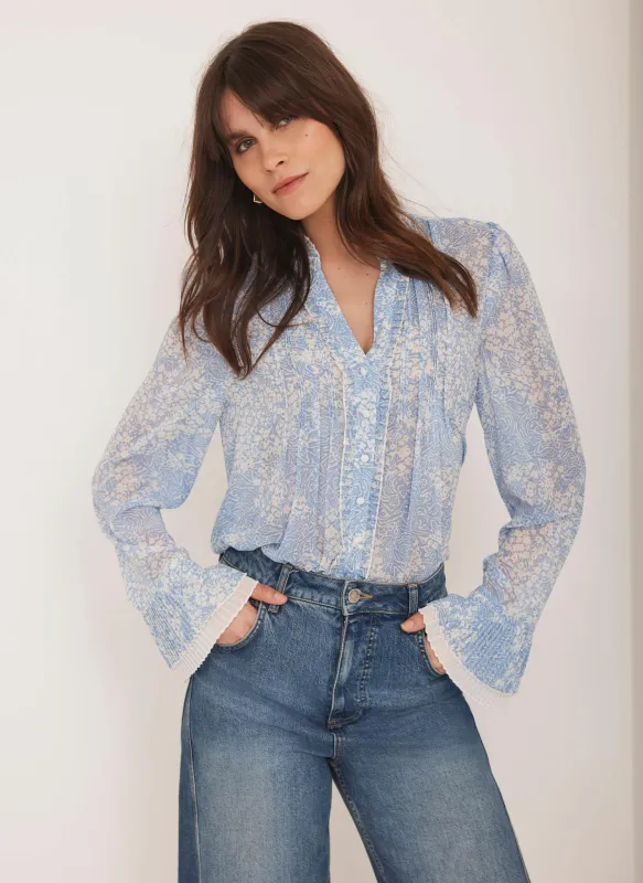 Blue Floral Print Blouse sold by Mint Velvet