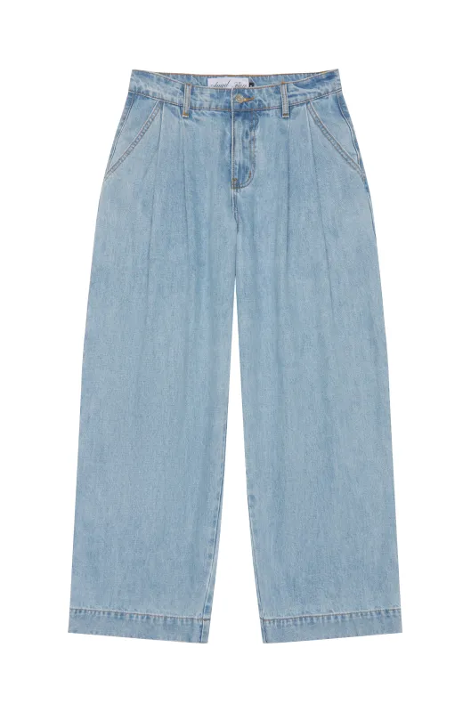 Double Pleated Light Blue Denim sold by Angel Boy