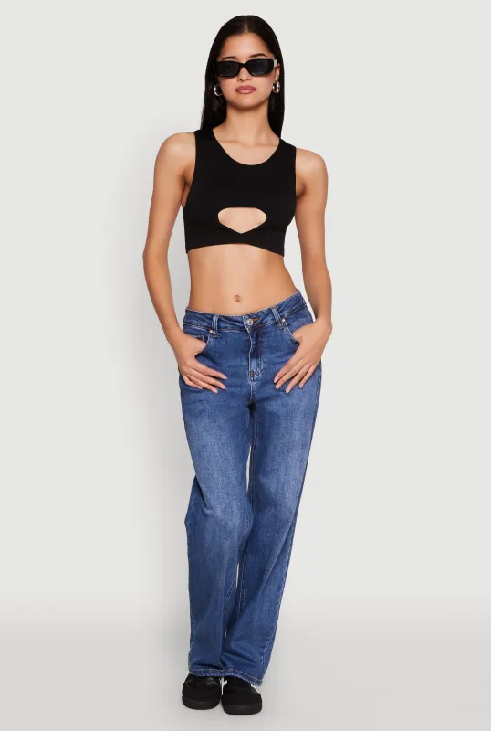 Cut Out Front Seamless Cropped Tank Top sold by Rainbow