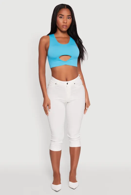 Cut Out Front Seamless Cropped Tank Top sold by Rainbow