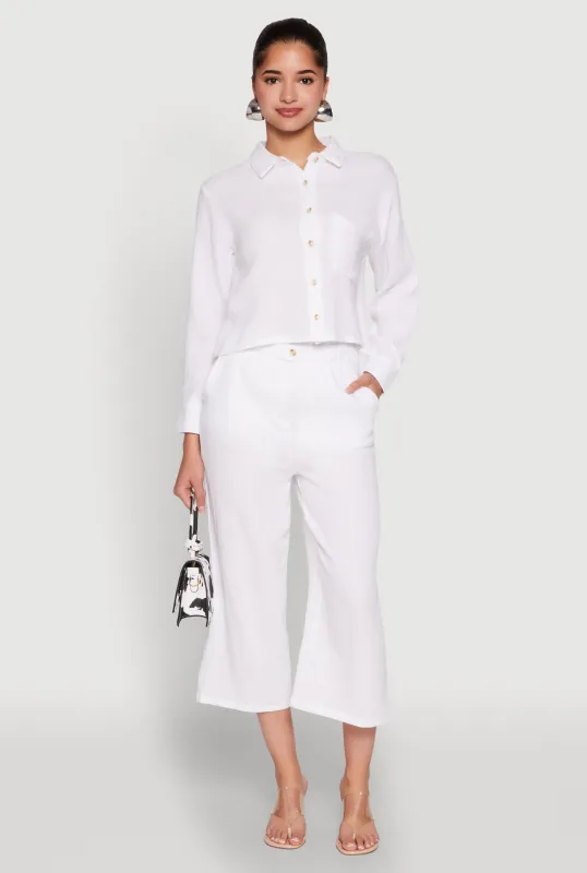 Iris Gauze Knit Paper Bag Waist Culottes sold by Rainbow