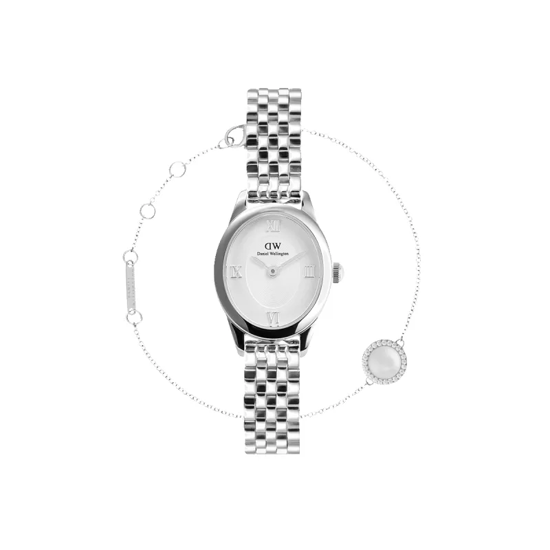 Ophelia Mini + Audrey Bracelet MOP Silver Set sold by Daniel Wellington