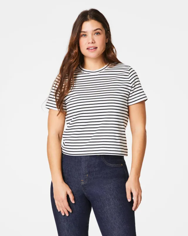 Spanx Cotton Crewneck Tee - Stripe sold by Boutique with Grace