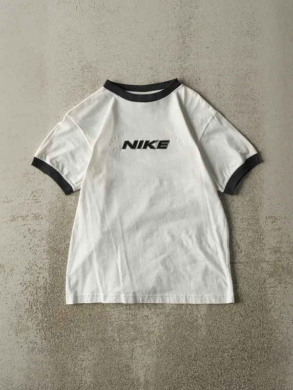 Vintage 90s White & Black Nike Ringer Tee (XS/S) sold by Rebalance Vintage