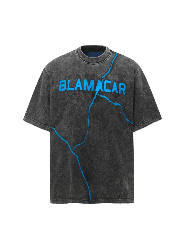 Washed Lightning Oversized T-Shirt sold by Thesupermade