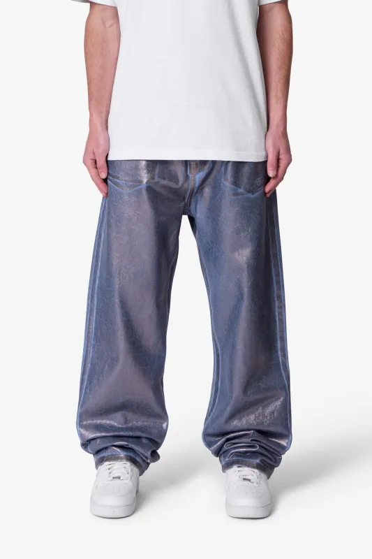 Ultra Baggy Chrome Sprayed Denim - Blue/Silver sold by MNML