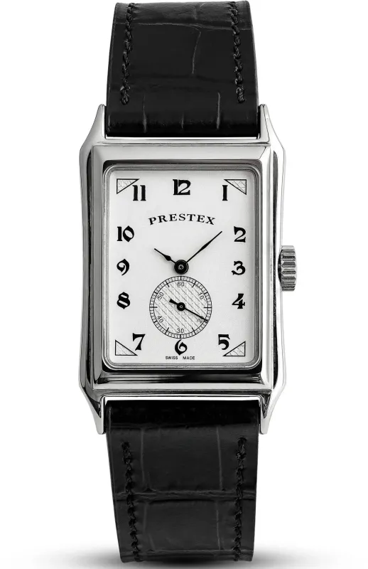 Duckworth Prestex Parker White Black Leather Watch sold by C.W. Sellors