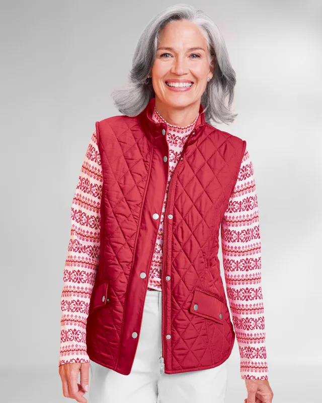 Appleseeds Women's Berkshire Fleece-Lined Vest - Red - PM - Petite sold by Buff