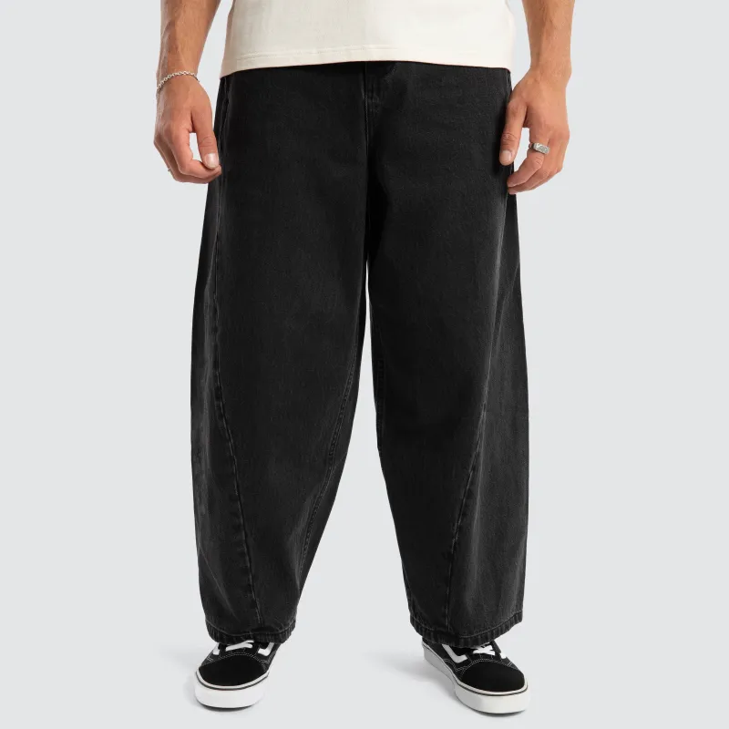 Barrel Leg Denim Jean Black sold by Neverland