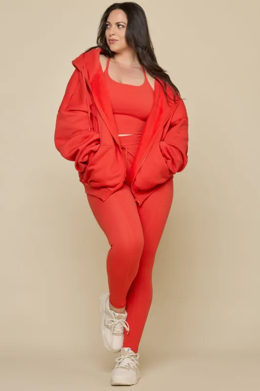 Zip Cloud Hoodie - Cayenne sold by POPFLEX