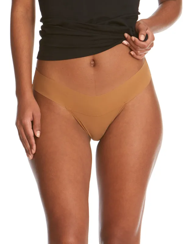 BreatheSoft® Natural Rise Thong Toffee sold by Hanky Panky