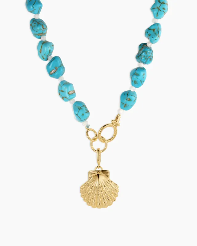 Gold Scallop Shell Charm Necklace sold by Gorjana